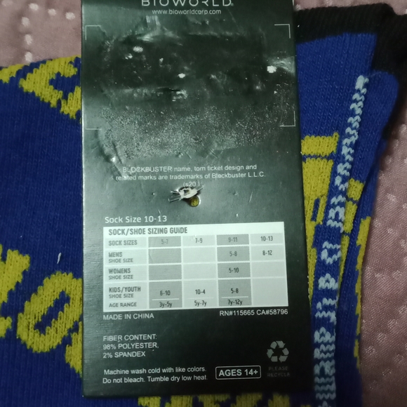 New Men's Blockbuster Crew Socks - Picture 4 of 5